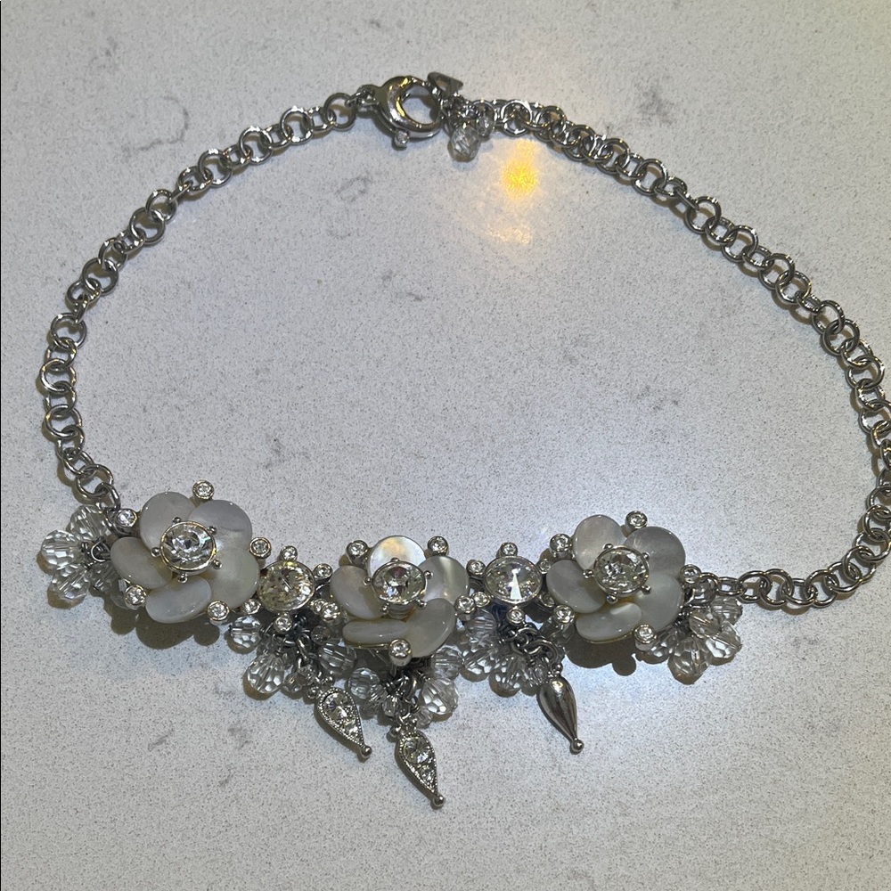 Dior Silver Floral Necklace Vintage